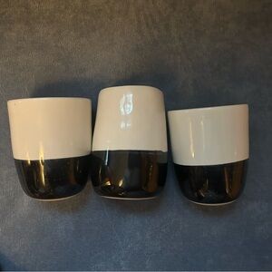 H&M Black and White Ceramic Cups with milk pitcher